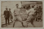 Unknown, photographer (ca.1917). Lt. Millard & Capt. Moore (Doc) boxing. Auckland War Memorial Museum - Tamaki Paenga Hira. PH-ALB-461-p21-2. Image has no known copyright restrictions.