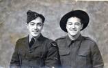 Portrait of Donald Singe (Air Force) and Mervyn Allen Singe (Army) in WWII uniform. Image kindly provided by Felicity Semmiens (May 2017). Image may be subject to copyright.