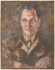 Nethercote, R. (1944) Capt J.G. Crawford. RNZDC. Stalag 383. 1944. Germany. Auckland War Memorial Museum - Tamaki Paenga Hira. PD-2013-2. All Rights Reserved. Painted on bed canvas using a toothbrush and paints ( artist bartered cigarretes with guards) thinned with sardine oil from rations.