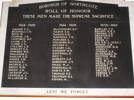 Borough of Northcote Roll of Honour.  Northcote War Memorial Hall, 2 Rodney Road, 0627. Image kindly provided by Geoff Parry 2013, CC BY Geoff Parry 2013