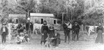 Photograph of Michael O'Donnell amongst family on their property at Tongaporutu, New Plymouth, approx. 1901. Image kindly provided by Gina Casey Levien (April 2018). Image has no known copyright restrictions.  Photograph of Michael O'Donnell amongst family on their property at Tongaporutu, New Plymouth, approx. 1901. Image kindly provided by Gina Casey Levien (April 2018). Image has no known copyright restrictions.
