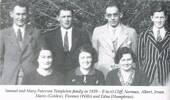 Group Photograph of Samuel and Mary Paterson Templeton family in 1939. Image kindly provided by Glenice Bullen and Leona Smid (nee) Templeton (August 2018). Image is subject to copyright restrictions.