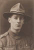 Portrait of Rifleman Douglas Irvine, Archives New Zealand, AALZ 25044 3 / F1443 65. Image is subject to copyright restrictions.