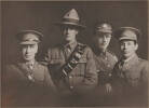 Group Portrait of Captain William Ready and his three sons - Gunner Wilfred Ready, Sergeant Gordon Ready (Killed in action), Lieutenant W.H. Ready. Archives New Zealand, AALZ 25044 1 / F741 36. Image is subject to copyright restrictions.