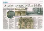 Photograph of 'A Nation ravaged by Spanish flu' published in the Dominion Post, 16 December 2017. Image kindly provided by Bernice Brooks (July 2019). Image may be subject to copyright restrictions.