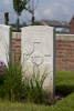 Headstone of Private Benjamin Hallett (13437). Nine Elms British Cemetery, Poperinge, West-Vlaanderen, Belgium. New Zealand War Graves Trust (BEDA9472). CC BY-NC-ND 4.0.