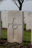 Headstone of Private Frank Mullen Cranston (22947). Messines Ridge British Cemetery, Mesen, West-Vlaanderen, Belgium. New Zealand War Graves Trust (BECT5926). CC BY-NC-ND 4.0.