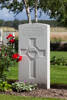 Headstone of Rifleman Herbert John McAnnally (21055). St Quentin Cabaret Military Cemetery, Heuvelland, West-Vlaanderen, Belgium. New Zealand War Graves Trust (BEEA2365). CC BY-NC-ND 4.0.