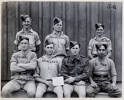 Back row (l-r): Brooks,  Shorthouse,  Egginton, Front row (l-r): Thomas,  Westlake,  Wynyard,  Te Paa. Identification Album RNZAF (c.1939-1945). Aerodrome Defence Unit, Camp 1. Hibiscus Coast (Silverdale) RSA Museum (G186). CC BY 4.0.