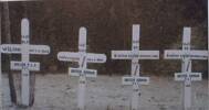 Photograph of the make shift crosses from Plougerneau Archives, which identifies one of the graves as PLP Wilson. Image from Angela Caughey's family album. Image kindly provided by Angela Caughey nee Wilson (August 2019). Image may be subject to copyright restrictions.