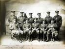 Photgraph of Trentham Camp Headquarters staff, c.1915. 'Back row from left: Lt. H.A. Wilson; Lt E. Purdon; Lt. A. Cheater; Lt. P.N. Petty; Lt. W.O. Bradley; Capt. D.E. Cardale. Sitting: Capt N.P. Adams; Lt Col. H.R. Potter (commandant); Col. C.M. Gibbon; Lt Col. C.R. Macdonald; Capt. T. McCristell.' Noel Percy Adams Collection, Wairarapa Archive, 15-176/2-2-7. Image may be subject to copyright restrictions.