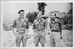 Photograph of John Mulgan (left) and two unidentified New Zealand soldiers, Greece, c.1943-1944. Photographer unknown. Alexander Turnbull Library, Wellington, DA-12924-F. Image is subject to copyright restrictions.
