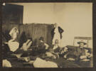 Photographs of patients in the Receiving Room, 27th General Hospital, Cairo, [1]7 March 1917, 'Leaving for New Zealand'. Pictures (from left to right) 'Sister ___' (unidentified), 'Tuakeo' (Tuakeo Terongo 19327), 'Sister Monk' (unidentified), 'Self' (David Hunter Palmer 13/593), 'Jerry Spooner' (Gerard Edmund Spooner 11/1060), and 'Alan Blackie' (Allan Stewart Blackie 13/878). Image kindly provided by Stanley Palmer (October 2019). Image has no known copyright restrictions.