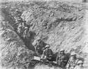 The Battle of Flers Courcelette 15 -22 September: Men of the 2nd Auckland Battalion (New Zealand) in a switch trench near Flers. Imperial War Museum Q194. The soldiers are identified as follows, from bottom right to top left. Number soldiers right to left. With soldier lower right as number 1. Middle is number 5. High Left is 10. 1. Private Henry James Gluyas (9/2173); 2. Lieutenant Henry Holman Hayhurst (11/1761); 3. Officer Commanding Captain John Bertrand Parks (10/90); 4. Sergeant George Watson Clark (9/550); 5. Lance Corporal Douglas Rawei McLean (6/1917); 6. Private Thomas Lindsay Hazleton (6/3035); 7. Sergeant Ernest Carr (6/754); 8. Private Cyril John Dugdale (7/1737); 9. Corporal Neil McKenzie McQueen (6/1920);10. Private Gorge Harry Coup (6/3667)