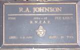 Headstone of Ronald Alfred Johnson. Image kindly provide by Norm Lamont (March 2020). Image has no known copyright restrictions.