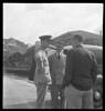 Captain G G (Jim) Stead with Oscar Garden and an unidentified man, Mechanics Bay, Auckland. Whites Aviation Ltd: Photographs. Ref: WA-01885-F. Alexander Turnbull Library, Wellington, New Zealand. Image may be subject to copyright restrictions.