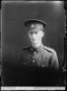 Crown Studios, Auckland. Studio portrait of a soldier who is holding a swagger stick. Hat and collar badges denote NZEF Infantry 25th Reinforcements. Name from glass plate inscription: Simmons. Initials ?W. T. Auckland Libraries Heritage Collections 7003-175. No known copyright restrictions