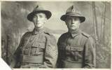 Portrait of cousins William (Bill) Merry (left) and Cecil James Averis. Image courtesy of C. Smith, SCRoll Project, South Canterbury Museum. Image is subject to copyright restrictions.