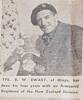 Photograph of Trooper Bernard William Ewart from an Eight Army newspaper, 8 May 1945. Image kindly provided by Ido Hadar (May 2020). Image may be subject to copyright restrictions.
