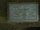 Photograph of Frank Jefrey Blackett's headstone. Image kindly provided by Yvonne Airey (May 2020). Image may be subject to copyright restrictions.