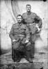 Portrait of William (Bill) Nielsen (standing) and Thomas Denbee, both of 2nd Battalion, New Zealand Rifle Brigade, at Armentieres, June 1916. Image courtesy of Wairarapa100. Image has no known copyright restrictions.