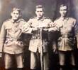 Portrait of the Koroiti brothers of Mangaia in unform. From left to right, Private Oiaua Koroiti 60643, Private Akaitia Koroiti 60748, Private Teremaki (Te Akataa) Koroiti. Image courtesy of Bobby Nicholas, Paula Paniani and Cate Walker, Cook Islands WW1 NZEF ANZAC Soldiers Research Project. Image is subject to copyright restrictions.