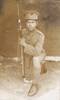 Photograph of Sergeant Beni Banaba in uniform with rifle. Image courtesy of Bobby Nicholas, Paula Paniani and Cate Walker, Cook Islands WW1 NZEF ANZAC Soldiers Research Project. Image is subject to copyright restrictions.
