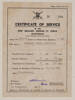Certificate of service. Francis Harry Edgerton - Photograph album, 1945-1955, Auckland Museum Tāmaki Paenga Hira. PH-2016-15 p.1. Image may be subject to copyright.