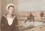 Image of Able Seaman Alfred Trevor Barton with Egypt in the background. Image kindly provided by Janine Buckleton-Reid (July 2020). Image is subject to copyright restrictions.