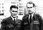 'NEW ZEALAND AIRMEN IN LONDON.—Sergeant I. G. Medwin (left), of Hamilton, New Zealand. He recently returned to London from Egypt, where he flew Wellingtons. He wears the Flying Boot, which indicates that he was shot down over enemy territory and walked home as best he could. Warrant Officer H. W. B. Heney (right) was also in Egypt and saw Medwin shot down in flames, but did not know who he was. He comes from North Canterbury.' The Press, 17 November 1942.