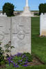 Headstone of Rifleman Edmund Justin Mahoney (38843). Beaulencourt British Cemetery, France. New Zealand War Graves Trust (FRBV2363). CC BY-NC-ND 4.0.