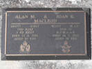 Headstone of WAL Joan Eileen MACLEOD W1992. Greenpark RSA Cemetery, Dunedin City Council, Block 4S37. Image kindly provided by Allan Steel CC-BY 4.0.