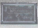 Headstone of Dvr Augustus SMOLENSKI 12651. Andersons Bay RSA Cemetery, Dunedin City Council, Block 32S18. Image kindly provided by Allan Steel CC-BY 4.0.