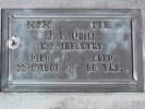 Headstone of Pte John Fitzgerald QUILL 14238. Andersons Bay RSA Cemetery, Dunedin City Council, Block 34S, Plot 7. Image kindly provided by Allan Steel CC-BY 4.0.