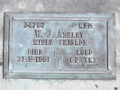 Headstone of Rfm William John ASHLEY 34787. Andersons Bay RSA Cemetery, Dunedin City Council, Block 34S, Plot 19. Image kindly provided by Allan Steel CC-BY 4.0.