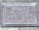 Headstone of Pte Thomas CORNISH 17880. Andersons Bay RSA Cemetery, Dunedin City Council, Block 45S, Plot 68. Image kindly provided by Allan Steel CC-BY 4.0.