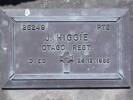 Headstone of Pte James HIGGIE 25249. Andersons Bay RSA Cemetery, Dunedin City Council, Block 45S71. Image kindly provided by Allan Steel CC-BY 4.0.