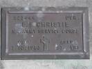 Headstone of Dvr Ernest Francis CHRISTIE 523844. Andersons Bay RSA Cemetery, Dunedin City Council, Block 45S, Plot 179. Image kindly provided by Allan Steel CC-BY 4.0.