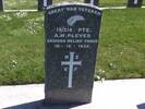 Headstone of Pte Augustus Michael PLEVER 19/218. Andersons Bay RSA Cemetery, Dunedin City Council, Block 71S1. Image kindly provided by Allan Steel CC-BY 4.0.