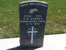 Headstone of Pte Dawson Robert STOREY 25332. Andersons Bay RSA Cemetery, Dunedin City Council, Block 71S, Plot 9. Image kindly provided by Allan Steel CC-BY 4.0.