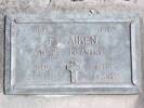 Headstone of Pte Francis AIKEN 13694. Andersons Bay RSA Cemetery, Dunedin City Council, Block 77S, Plot 25. Image kindly provided by Allan Steel CC-BY 4.0.