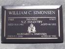Headstone of S/Sgt William Charles SIMONSEN 17485. Andersons Bay RSA Cemetery, Dunedin City Council, Block 10SC, Plot 13. Image kindly provided by Allan Steel CC-BY 4.0.