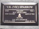 Headstone of WO 2 Victor Robert SPARROW 29263. Andersons Bay RSA Cemetery, Dunedin City Council, Block 12SC11. Image kindly provided by Allan Steel CC-BY 4.0.