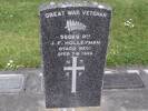 Headstone of Pte John Frederick HOLLEYMAN 58869. Andersons Bay RSA Cemetery, Dunedin City Council, Block 15SF, Plot 14. Image kindly provided by Allan Steel CC-BY 4.0.