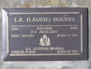 Headstone of Gnr Laurence Richard BOURKE 1904. Greenpark RSA Cemetery, Dunedin City Council, Block 1A, Plot 17. Image kindly provided by Allan Steel CC-BY 4.0.