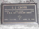 Headstone of Tpr Stuart James CROSS 443284. Greenpark RSA Cemetery, Dunedin City Council, Block 1A, Plot 117. Image kindly provided by Allan Steel CC-BY 4.0.