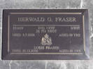Headstone of S/Sgt Herwald Gay FRASER 551419. Greenpark RSA Cemetery, Dunedin City Council, Block 1A, Plot 241. Image kindly provided by Allan Steel CC-BY 4.0.