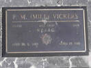 Headstone of Dvr Francis Milburn VICKERS 468725. Greenpark RSA Cemetery, Dunedin City Council, Block 1A, Plot 256. Image kindly provided by Allan Steel CC-BY 4.0.