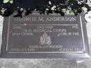 Headstone of Pte George Mirk ANDERSON 37805. Greenpark RSA Cemetery, Dunedin City Council, Block 1A294. Image kindly provided by Allan Steel CC-BY 4.0.
