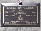 Headstone of Major Lionel De Vallenger GILBERT 22947. Greenpark RSA Cemetery, Dunedin City Council, Block 1A, Plot 347. Image kindly provided by Allan Steel CC-BY 4.0.